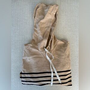 J Crew: Navy and Tan Striped Sweatshirt